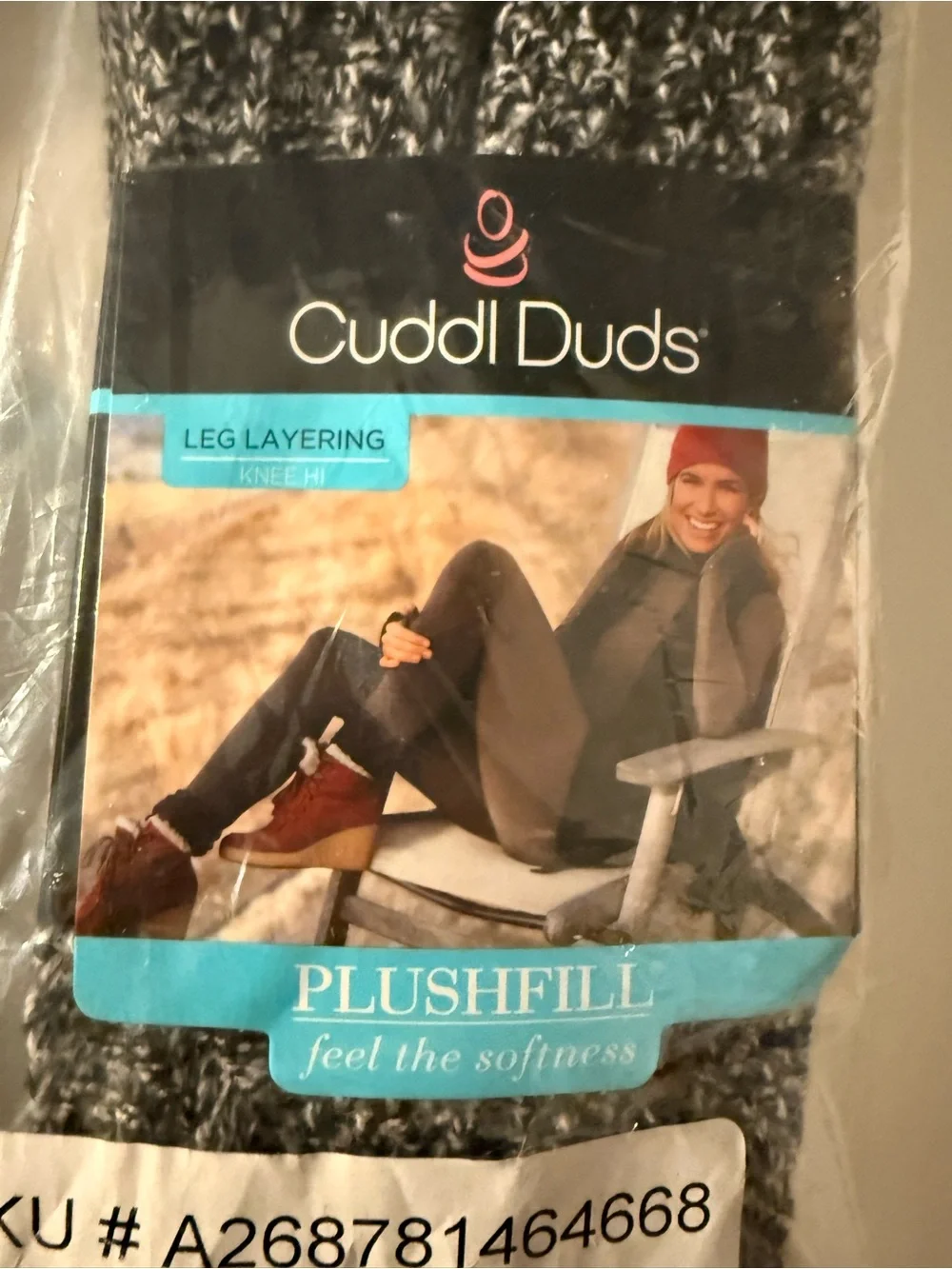 Cuddl Duds women’s  Plushfill Leg Layering Socks - Gray